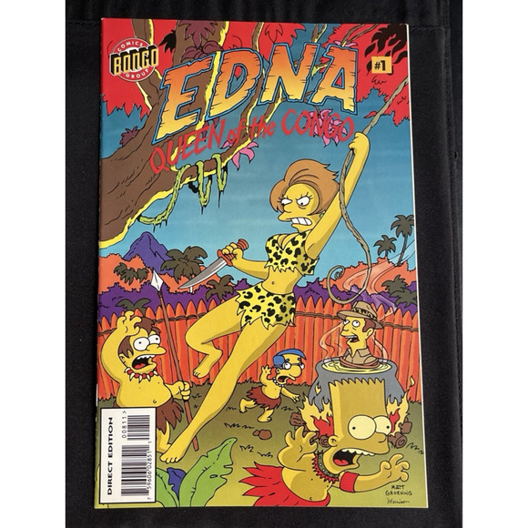 Simpsons Edna Queen Of The Congo #1 Bongo Comic Matt Groening 🤪 Flip Comic Book - Picture 1 of 3